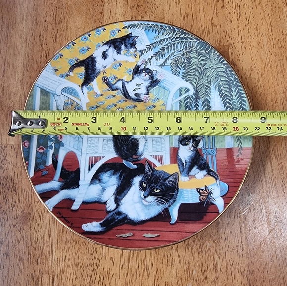 Hamilton 1988 Cat Plate "Just For The Fern Of It" Country Kitties - Picture 6 of 6